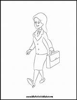 Coloring People Pages Sheets Sideburns Library Clipart Businesswoman Template Popular sketch template