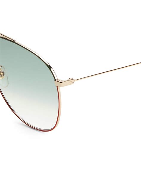 Lyst Gucci Men S 63mm Aviator Sunglasses Gold In Metallic For Men