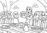 Supper Abendmahl Preschoolers Familienkreis Atividades Educação sketch template