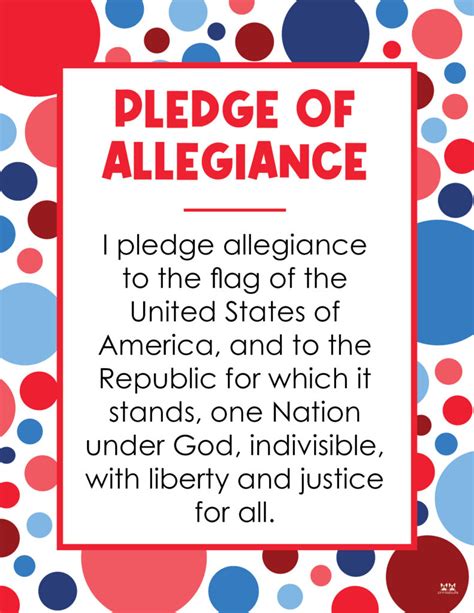printable pledge  allegiance printable