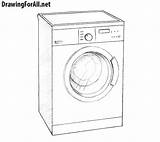 Washing Machine Drawing Sketch Draw Pencil Realistic Mechanical sketch template