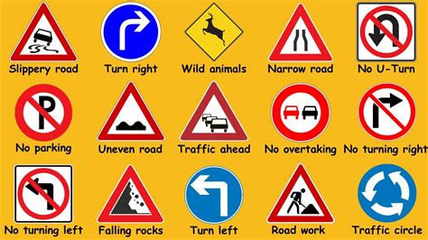 important road signs       driving traffic