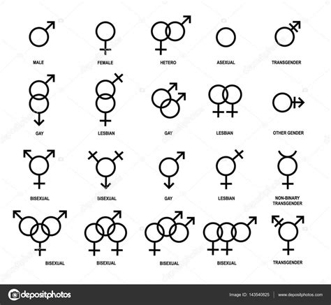 Vector Descreve ícones Dos Símbolos De Gênero — Vetor De