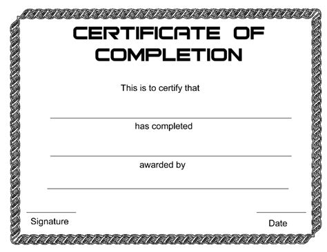 completion certificate template docs