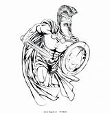 Spartan Warrior Drawing Coloring Pages Logo Drawings Vector Paintingvalley Getdrawings Halo sketch template