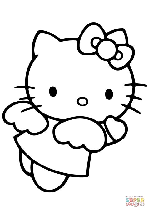 kitty angel coloring page  printable coloring pages