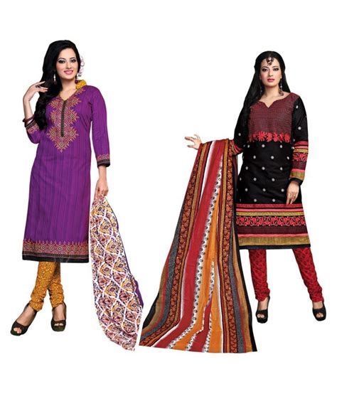Sahari Designs Purple Cotton Dress Material Buy Sahari Designs Purple