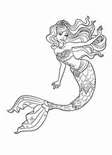 Barbie Mermaid Coloring Pages Kids sketch template