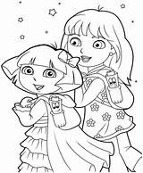 Dora Coloring Pages Friends Explorer Printable Colouring Wonderful Color Princess Sheets Girls Birthday Christmas Drawing Cartoon Diego Shine Shimmer Getdrawings sketch template