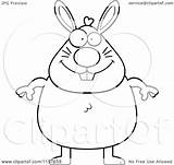 Chubby Bunny Cartoon Coloring Thoman Cory Clipart Outlined Vector Royalty sketch template