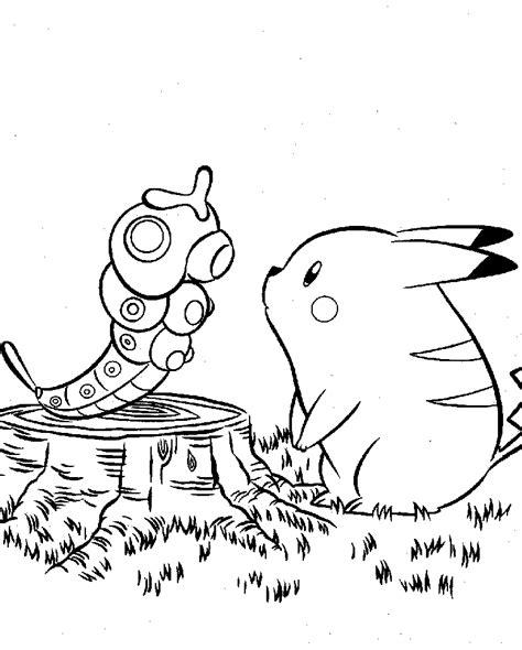 pikachu  friends pokemon colouring pages