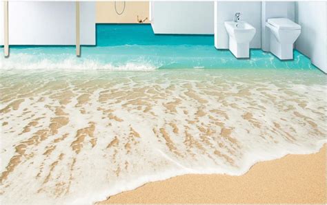 customized 3d flooring beach seaside photo wallpaper 3d stereoscopic 3d