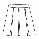 Skirt Flat Pleated Sketch Template Pleats Three sketch template