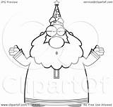 Shrugging Wizard Careless Old Clipart Cartoon Cory Thoman Outlined Coloring Vector 2021 sketch template