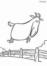 Goat Jumping Coloring Printable sketch template