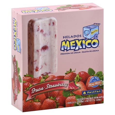 Helados Mexico Ice Cream Bar Premium Strawberry 6 Ct Instacart