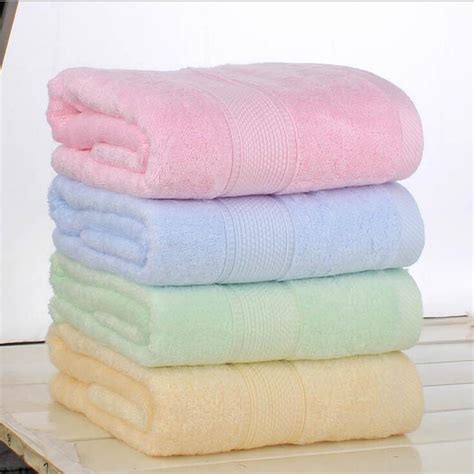xcm  bamboo fiber bath towel solid pink soft towel home hotel towels quick