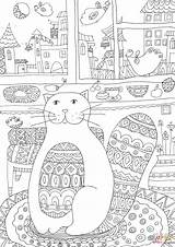 Coloring Cozy Pages Kitty Cat sketch template