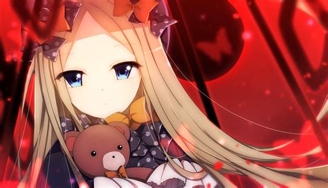 abigail williams fate grand order aqua eyes blonde hair bow butterfly