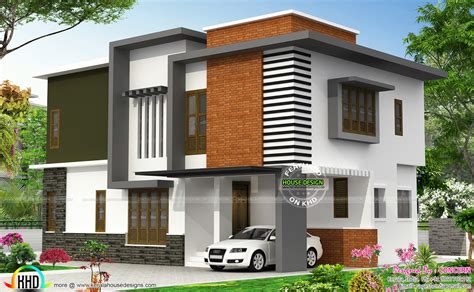 contemporary house  brick show wall kerala home design  floor plans  dream houses
