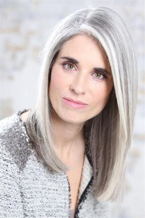Lace Front Long Gray Synthetic Hair Wig Gray Hair Wigs