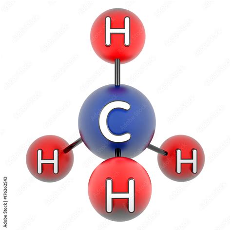 ch methane methanum  model isolated  white stock illustration