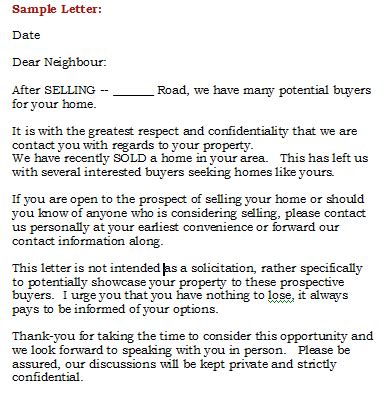 sample letter  buying  home classles democracy