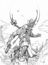 Destiny Warlock Titan Jeffries Pencils sketch template