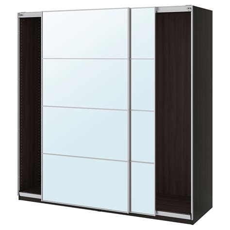 pax wardrobe  sliding doors black brownauli mirror glass ikea hong kong  macau