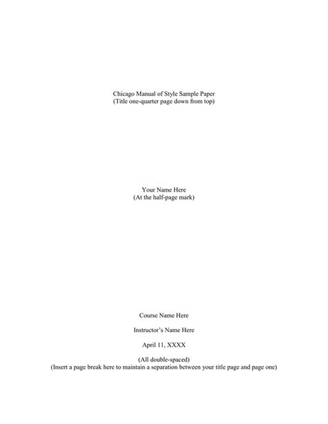 chicago manual  style sample paper title