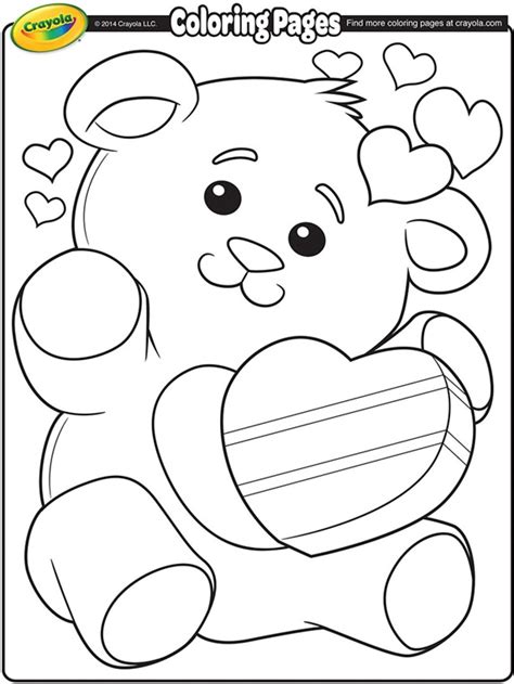 valentines teddy bear coloring page crayolacom