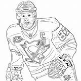 Crosby Sidney Penguins Hockey sketch template