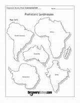 Continent Continents Pangea Puzzle Landmasses Montessori Impressive Prehistoric Preschool sketch template