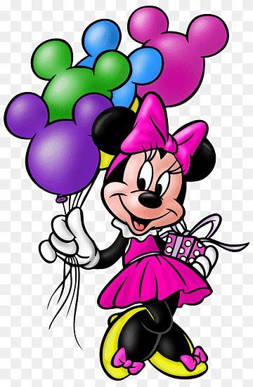 minnie mouse holding balloon illustration minnie mouse