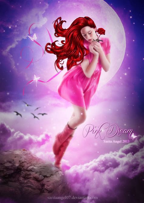 pinkdreambysaritaange angel art art girl fantasy art
