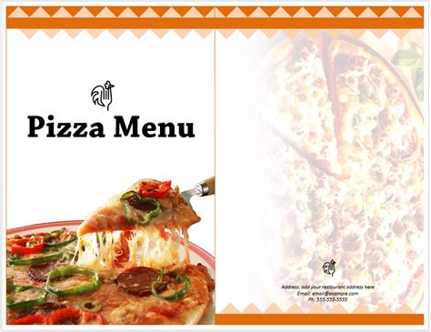 pizza menu template word templates