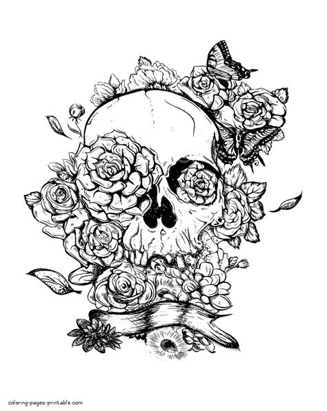 adult coloring page animal skull    acts
