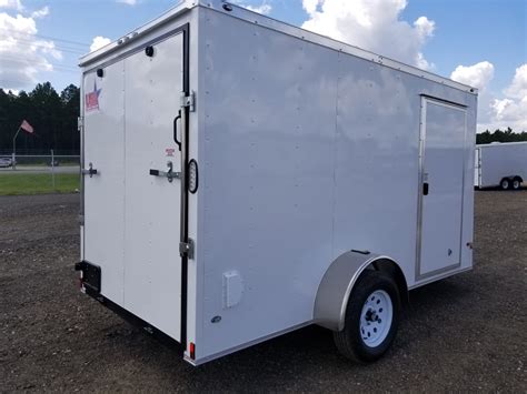 enclosed trailer  white single axle ad  usa cargo trailer