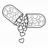 Dripping Heart Drawing Capsule Pill Getdrawings Hearts sketch template