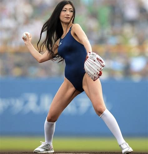 mitsu dan makes first pitch in baseball wears almost nothing tokyo kinky sex erotic and