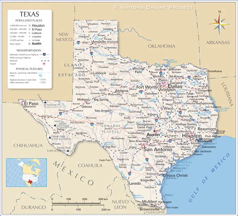 reference maps  texas usa nations  project