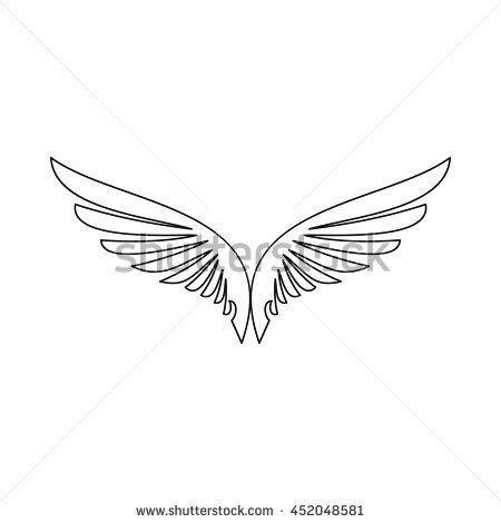 wing icon  outline style isolated vector illustration wings icon