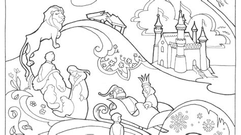 coloring sheet   lion  witch   wardrobe  lions