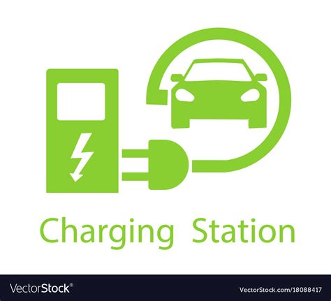 charging  electric vehicles logo road sign vector image