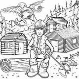 Coloring Cabin Pages Log Printable Popular sketch template
