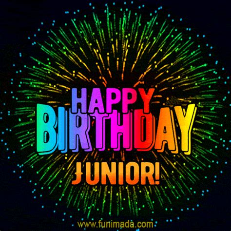 bursting  colors happy birthday junior gif  video