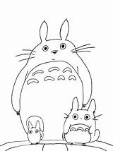 Totoro Coloring Pages Printable Coloringhome Neighbor Getcolorings Comments Color sketch template