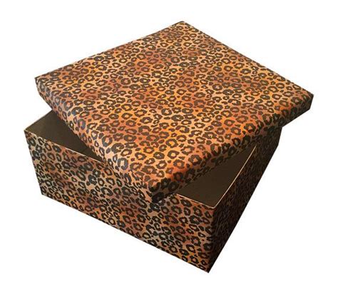 leopard print gift box storage box  lid      leopard