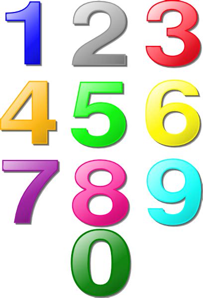 colorful numbers clip art  clkercom vector clip art