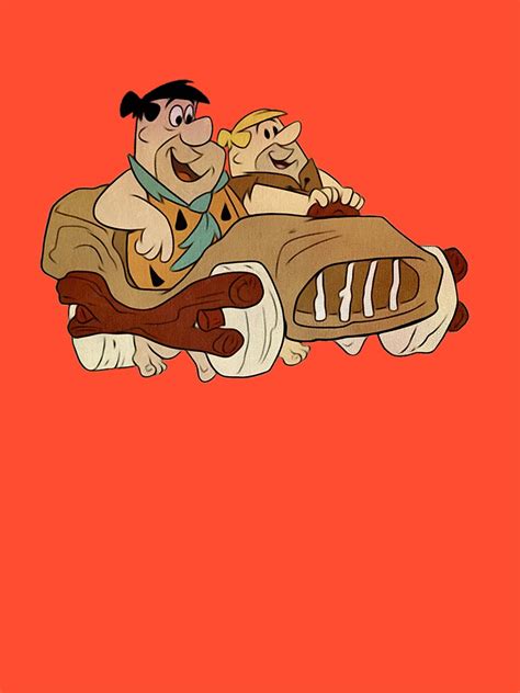 The Flintstones Car Fred Barney Retro Cartoon T Shirt